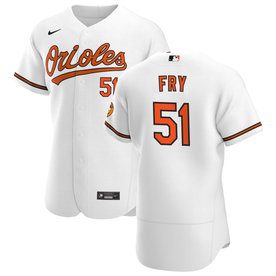 Baltimore Orioles 51 Paul Fry Men Nike White Home 2020 Authentic Player MLB Jersey